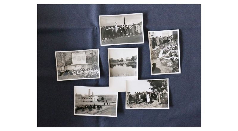Fotoserie von der Gedenkfeier anlässlich des Jahrestags der Befreiung des KZ Ravensbrück, 1953; MGR/SBG, FoIV/A1 / Photo series from the commemoration ceremony on the occasion of the anniversary of the liberation of Ravensbrück, 1953; MGR/SBG, FoIV/A1